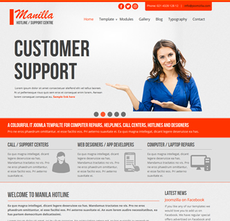 Joomla computer repairs it support center hotline call centre template