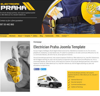 Joomla car mechanic template, joomla electrician template, joomla prague