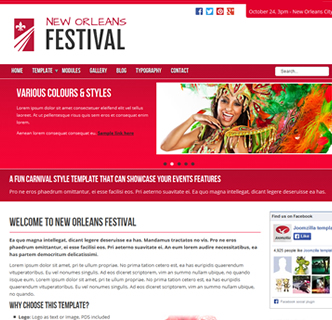 Joomla carnival template festival event theme