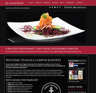 seafood restaurant joomla cms template
